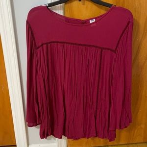Red Old Navy Blouse Size Large